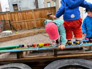Toddlers on an obstacle course
