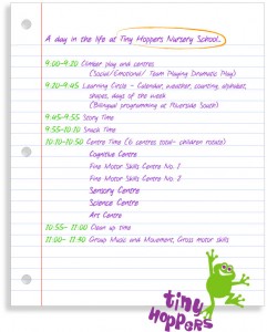 A nursery school schedule