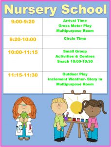 TH Nursery School schedule