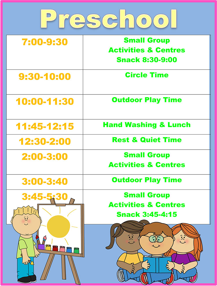 Tiny Hoppers preschool schedule