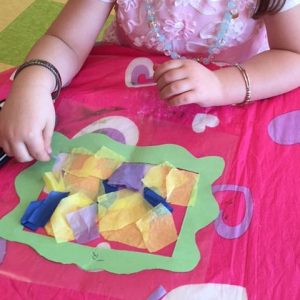 kids playing arts and crafts at tiny hoppers
