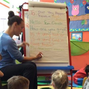 tiny hoppers teacher teaching kids